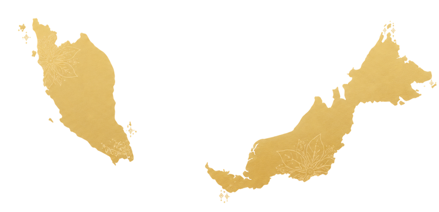 Map of Malaysia — Peninsular Malaysia and Borneo